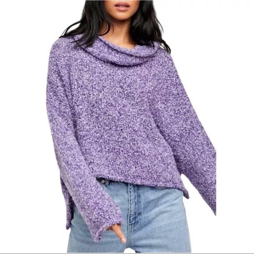 Cozy Lavender Cowl Neck Sweater